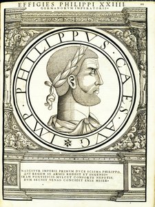 Philippus, illustration de Imperatorum romanorum omnium orientalium et occidentalium verissimae imagines ex antiquis numismatis - Hans Rudolf Manuel Deutsch